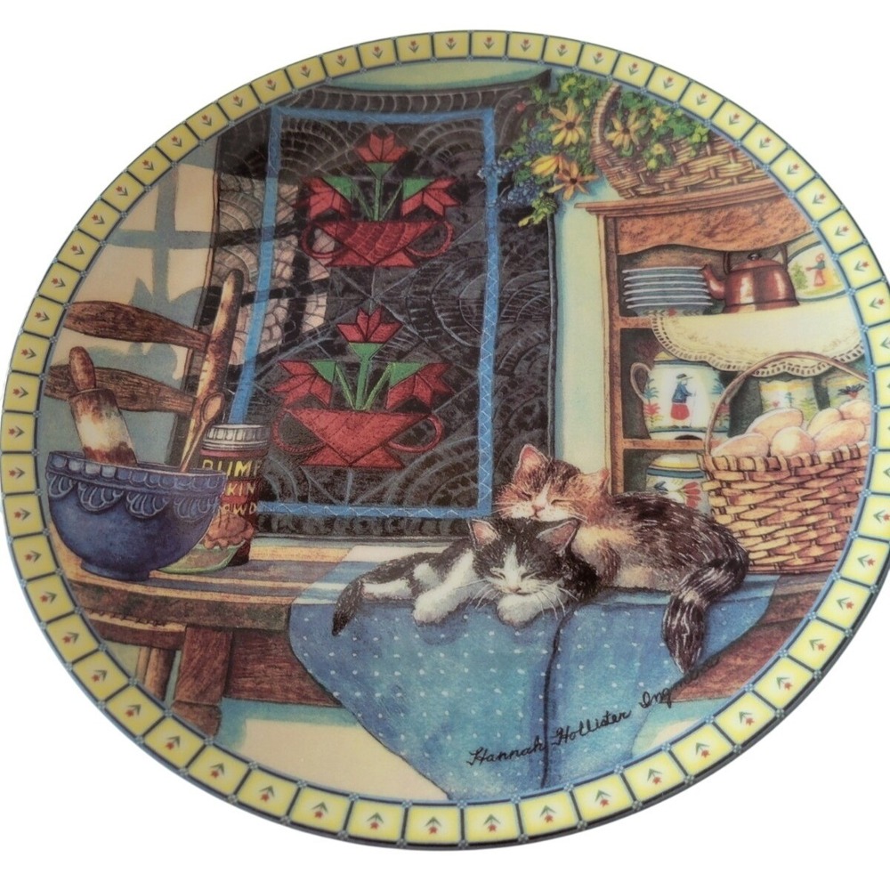 Knowles Lazy Morning Collector Plate Cozy Country Corners Cats Multicolor 8.5in